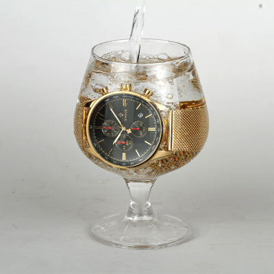 Men's Multifunctional Sport Quartz Watch with Mesh Band
