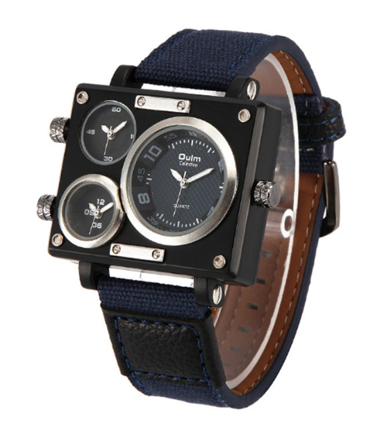 OULM 3595 Men's Quartz Watch with Leather Strap