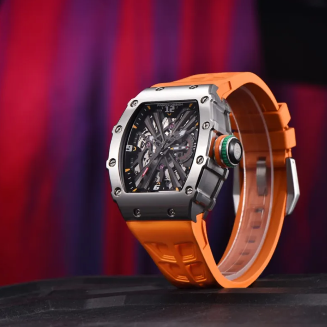 Men's Square Quartz Watch with Calendar