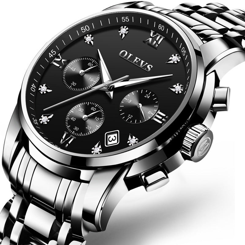 Men's Multi-Function Quartz Business Watch - Waterproof