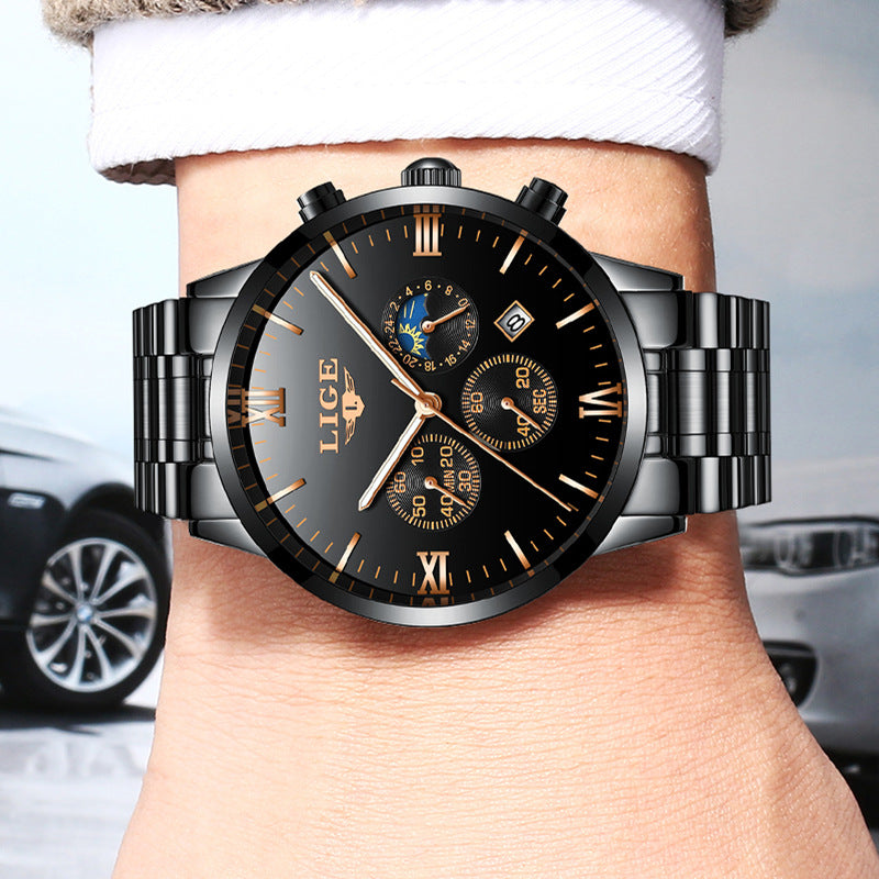 Men's Waterproof Quartz Business Sports Watch LIGE