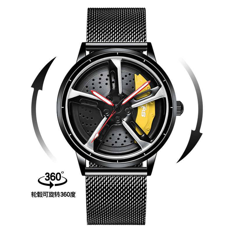 SVJ Men's Quartz Watch with 3D Hollow Design