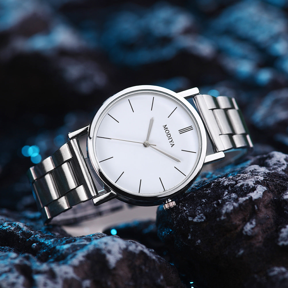 MODIYA Men's Quartz Watch with Minimalist Steel Band