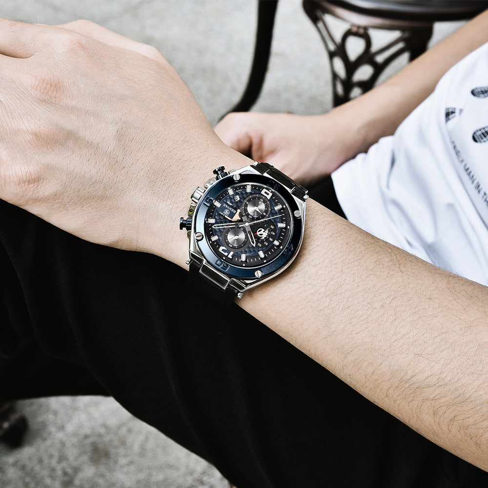 Men's Waterproof Quartz Watch with Multifunctional Features