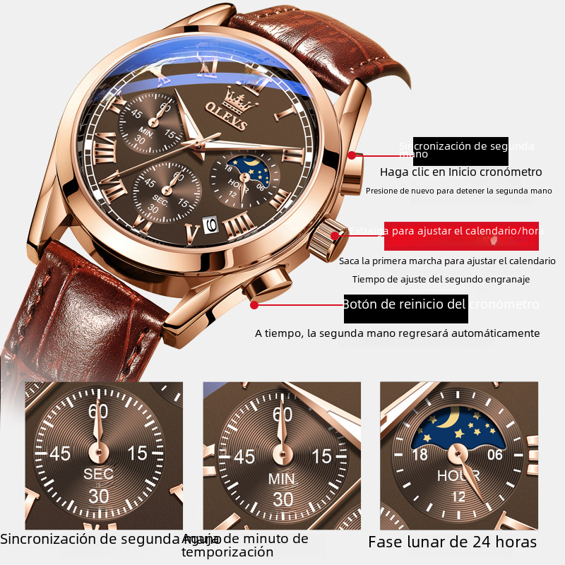 OULISI Brand Men's Quartz Chronograph Watch (Waterproof)