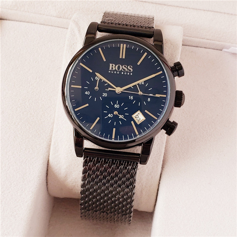 Swiss Boss Men's Quartz Watch with Calendar Function