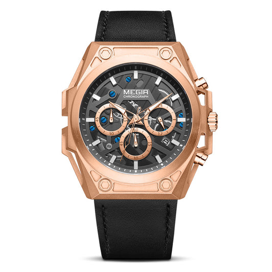 Megir Men's Quartz Sports Watch with Stainless Steel Case