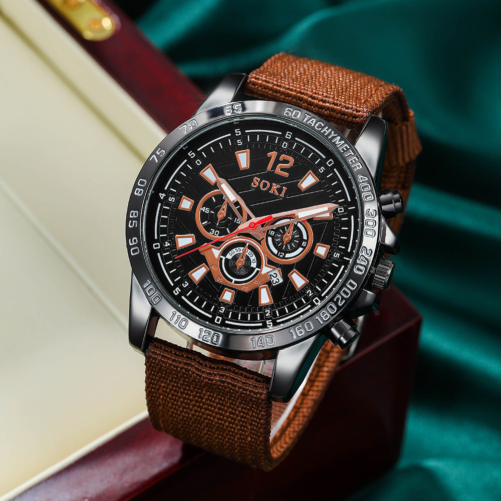 SOKI Stylish Minimalist Men's Quartz Watch with Roman Dial