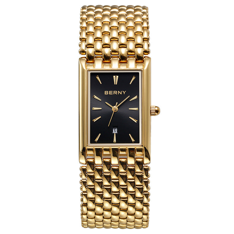 Bernie Brand Gold Rectangle Quartz Men's Watch (Wholesale)