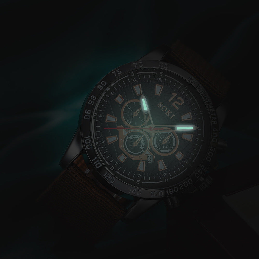SOKI Stylish Minimalist Men's Quartz Watch with Roman Dial