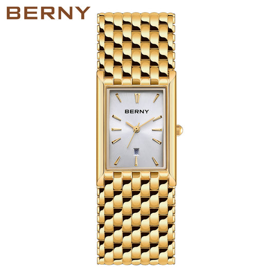 Bernie Brand Gold Rectangle Quartz Men's Watch (Wholesale)