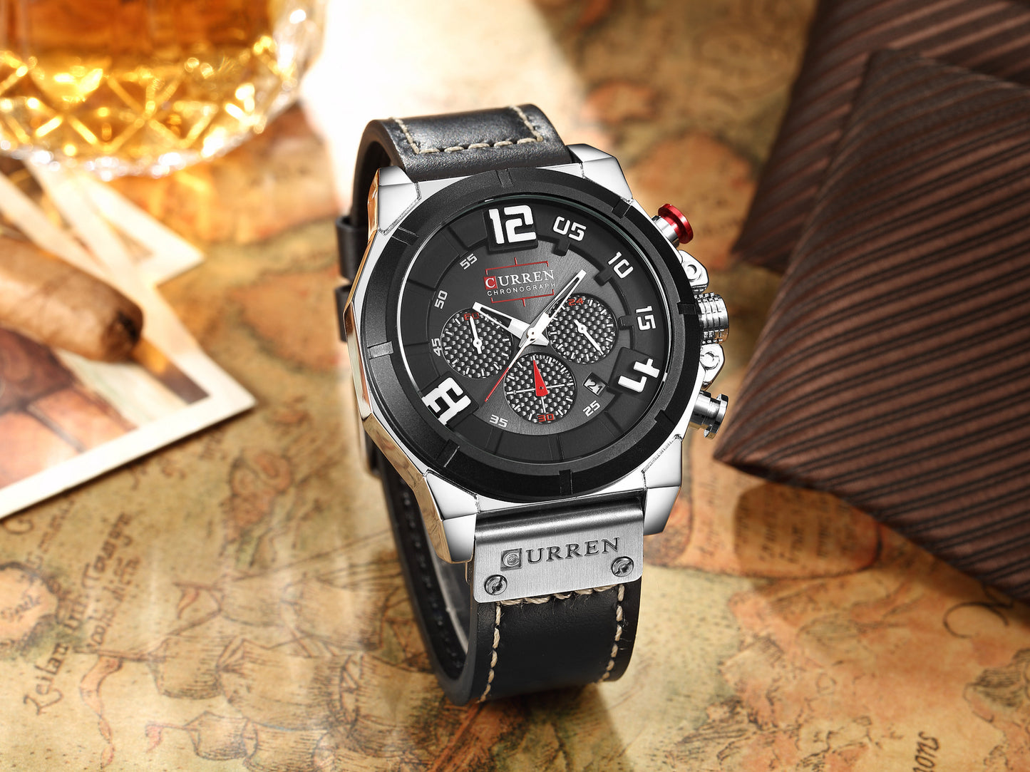 CURREN 8287 Men's Quartz Watch with Leather Band