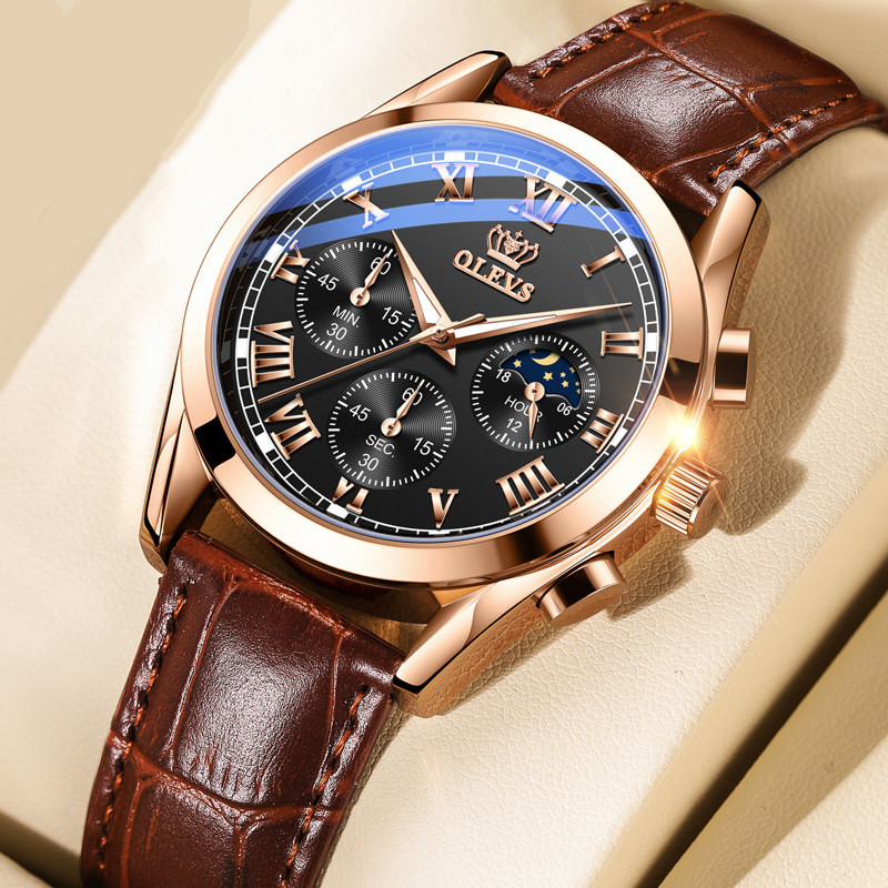 Men's Multifunctional Waterproof Luminous Quartz Watch