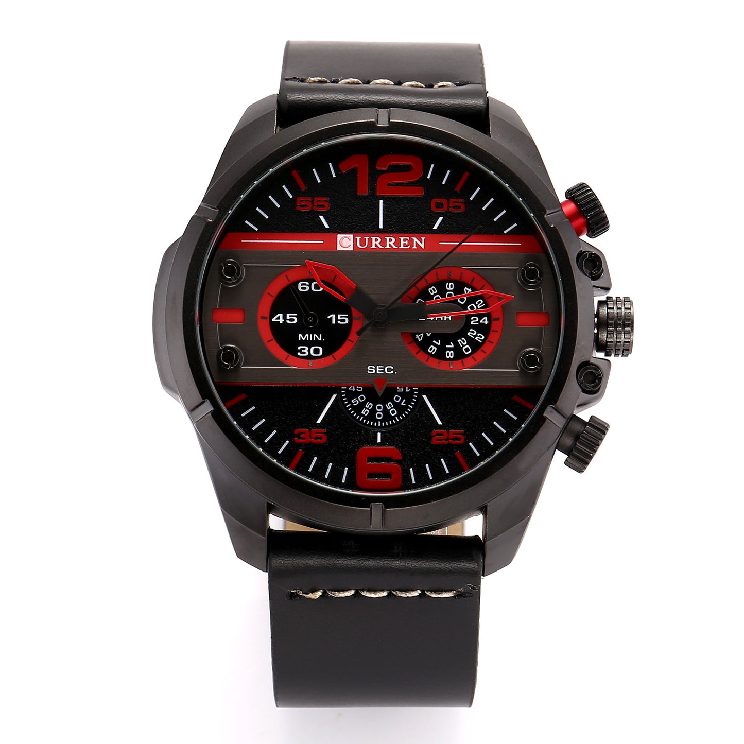 Men's Quartz Watch with Leather Strap - Astronaut Style