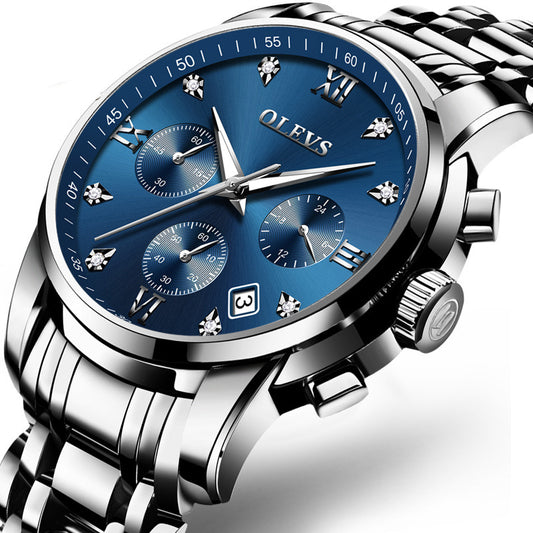 Men's Multi-Function Quartz Business Watch - Waterproof