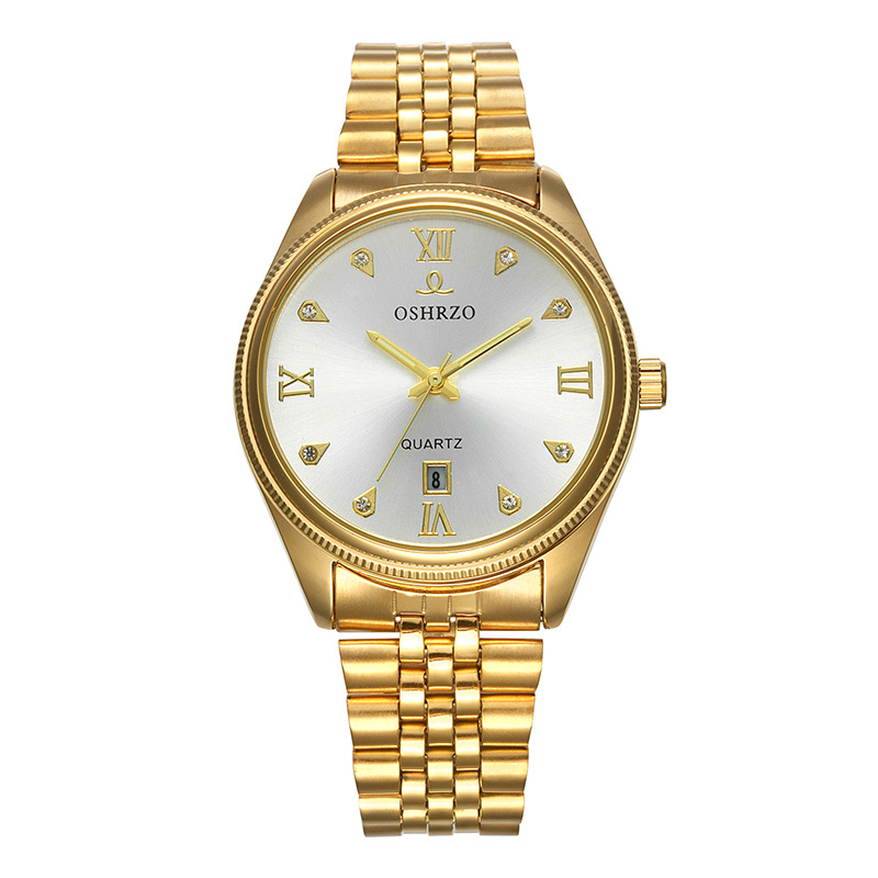 Men's Quartz Steel Belt Watch with Calendar