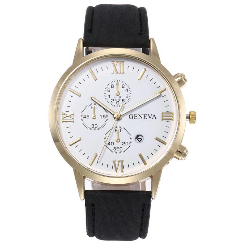 Geneva Men's Quartz Watch - Simple Style with Calendar