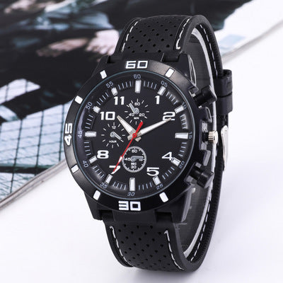 Men's Sports Quartz Watch with Silicone Strap