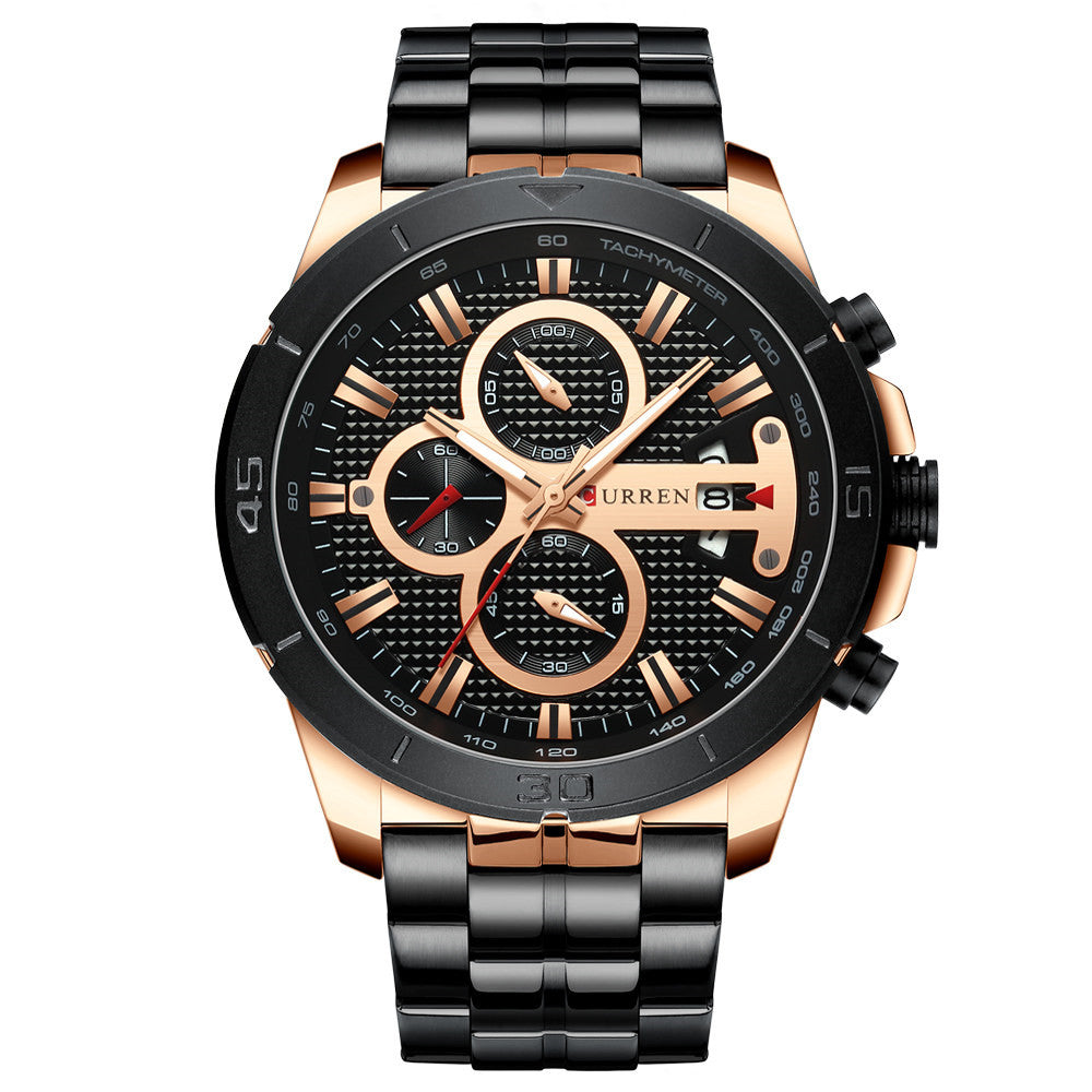 CURREN Men's Multifunctional Waterproof Quartz Watch