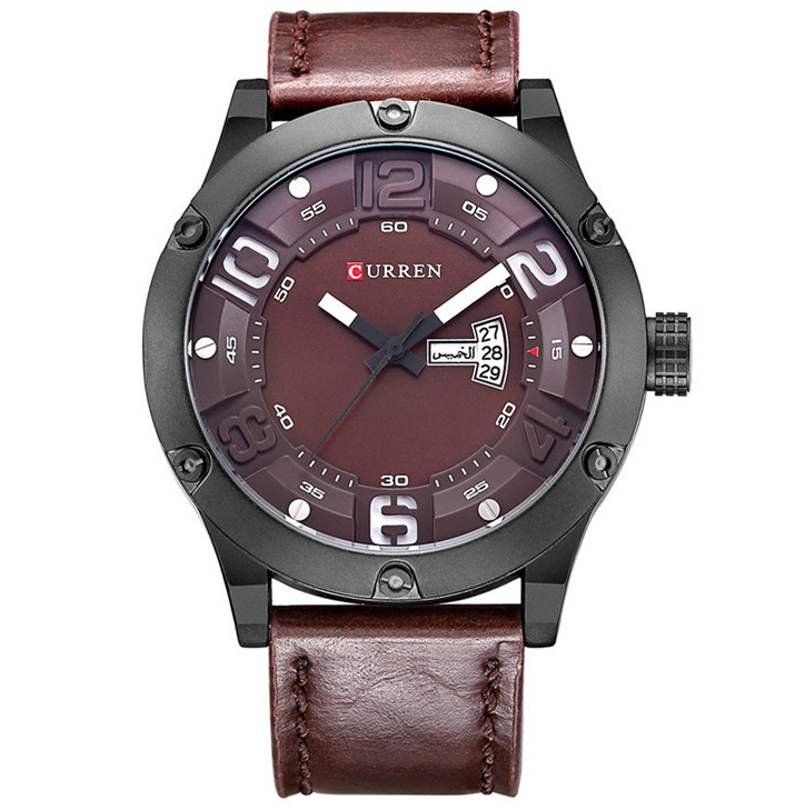 CURREN Men's Dual Calendar Waterproof Quartz Watch