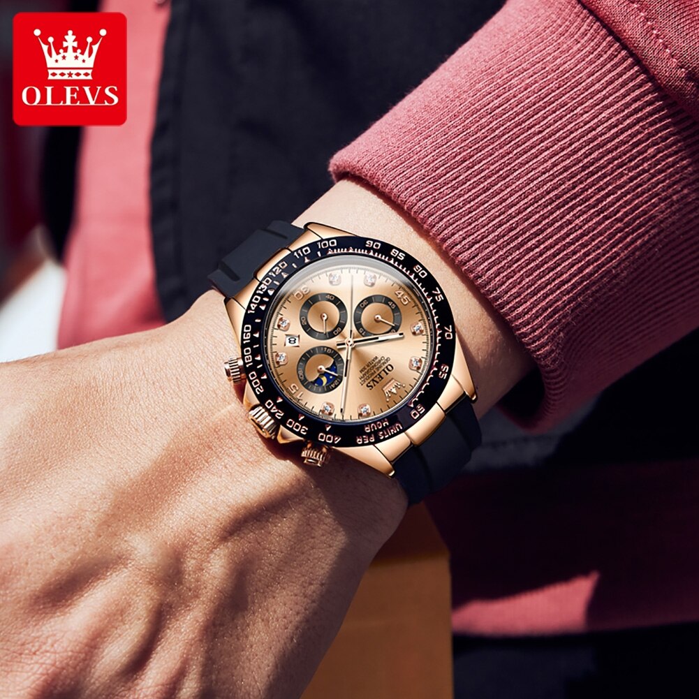 OLEVS Luxury Waterproof Quartz Men's Chronograph Watch
