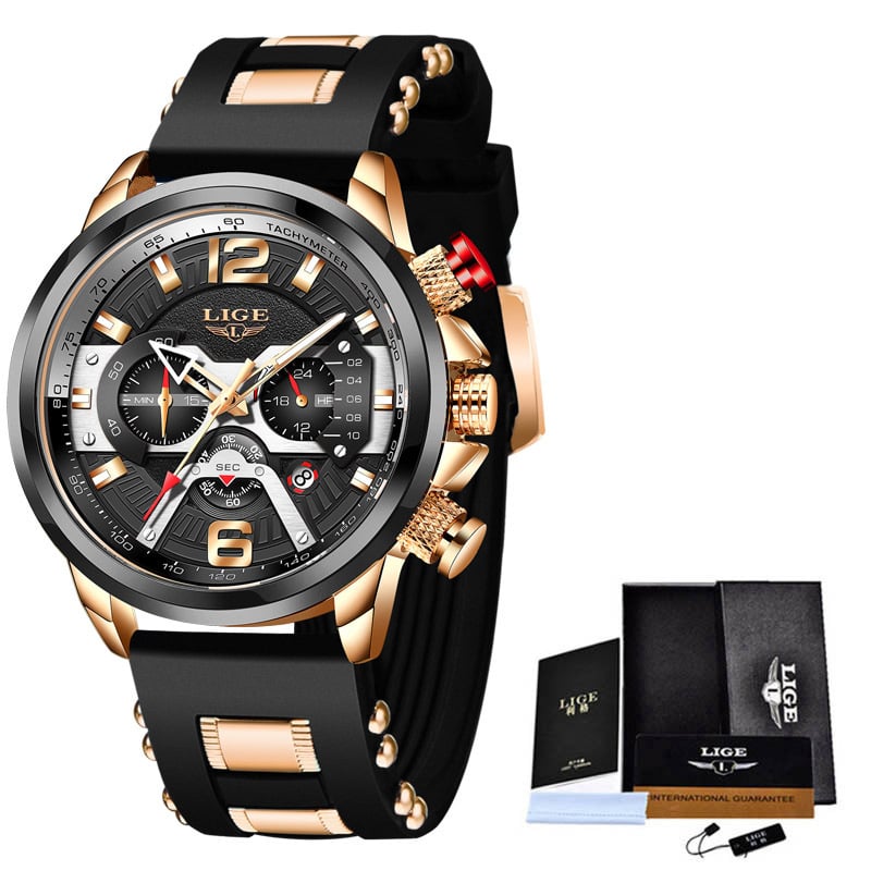 Lige Men's Multifunctional Sports Quartz Watch