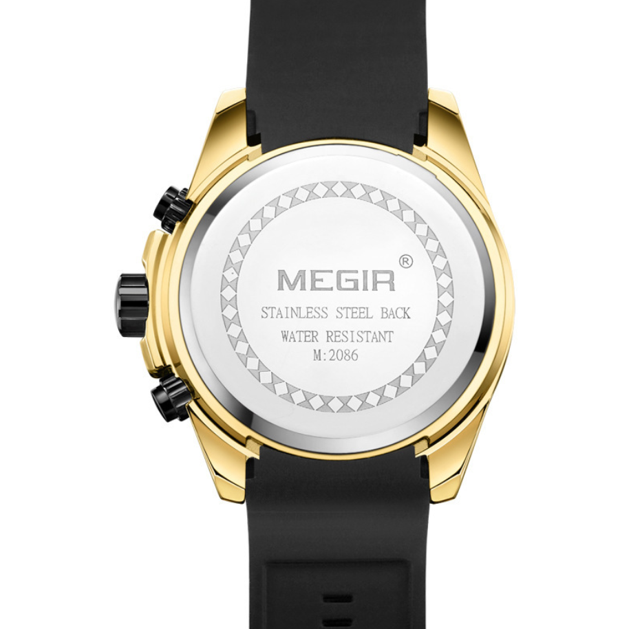 MEGIR Men's Quartz Sports Watch with Silicone Strap
