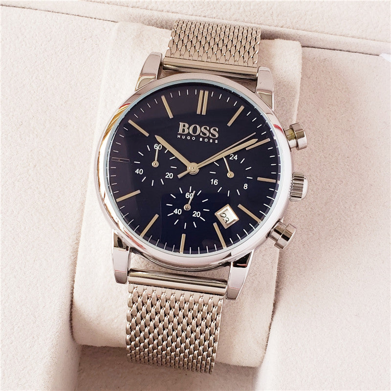 Swiss Boss Men's Quartz Watch with Calendar Function