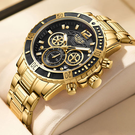 LIGE Men's Quartz Business Watch with Multifunctional Features