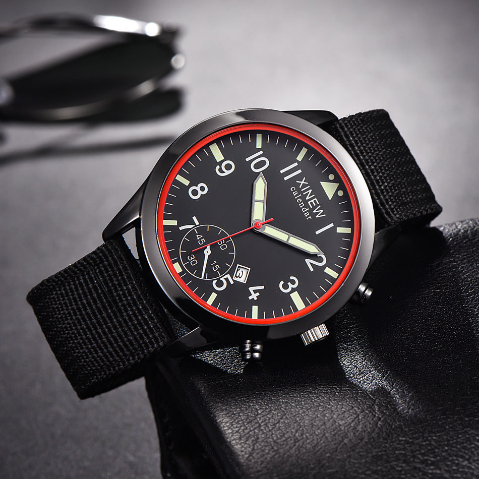 XINEW Men's Casual Nylon Strap Quartz Watch
