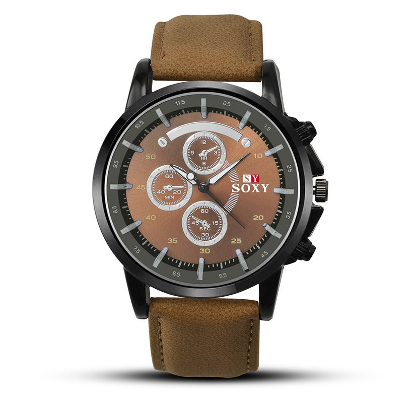 Men's Quartz Watch with Leather Strap - SOXY Brand
