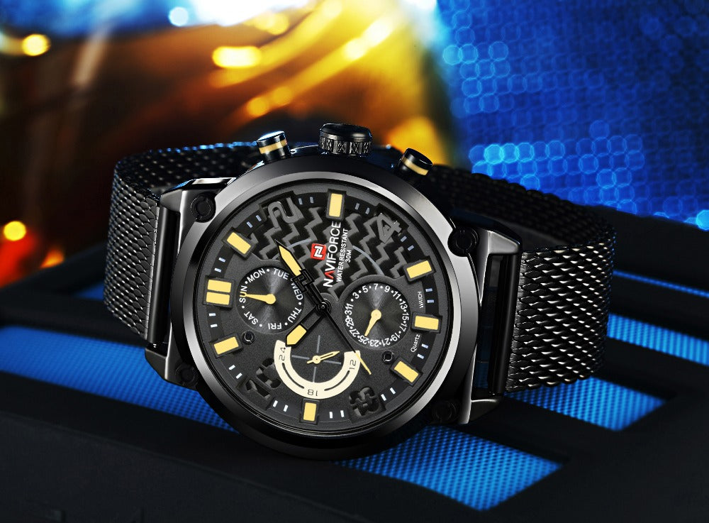 NAVIFORCE 9068 Men's Steel Quartz Sports Watch