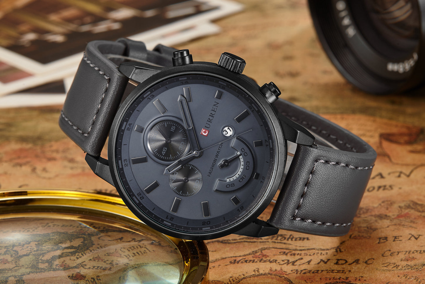 CURREN 8217 Casual Men's Leather Quartz Watch