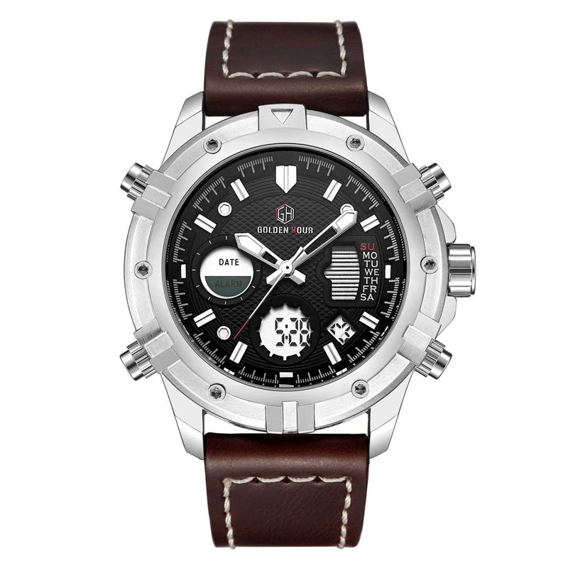 Goldenhour Men's Waterproof Quartz Multifunction Watch
