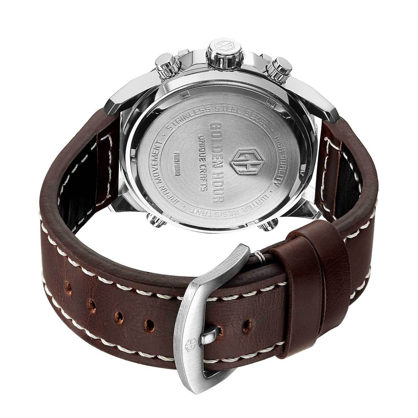 Goldenhour Men's Waterproof Quartz Multifunction Watch
