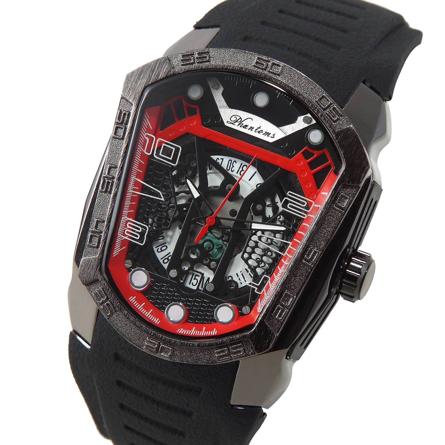 Men's Leather Quartz Watch with Adjustable Strap