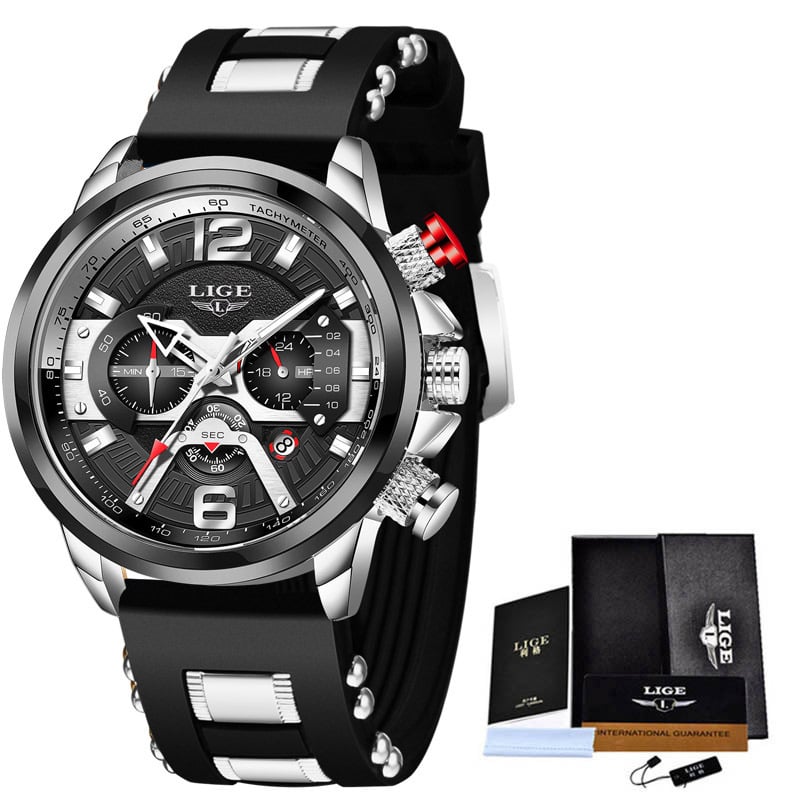 Lige Men's Multifunctional Sports Quartz Watch