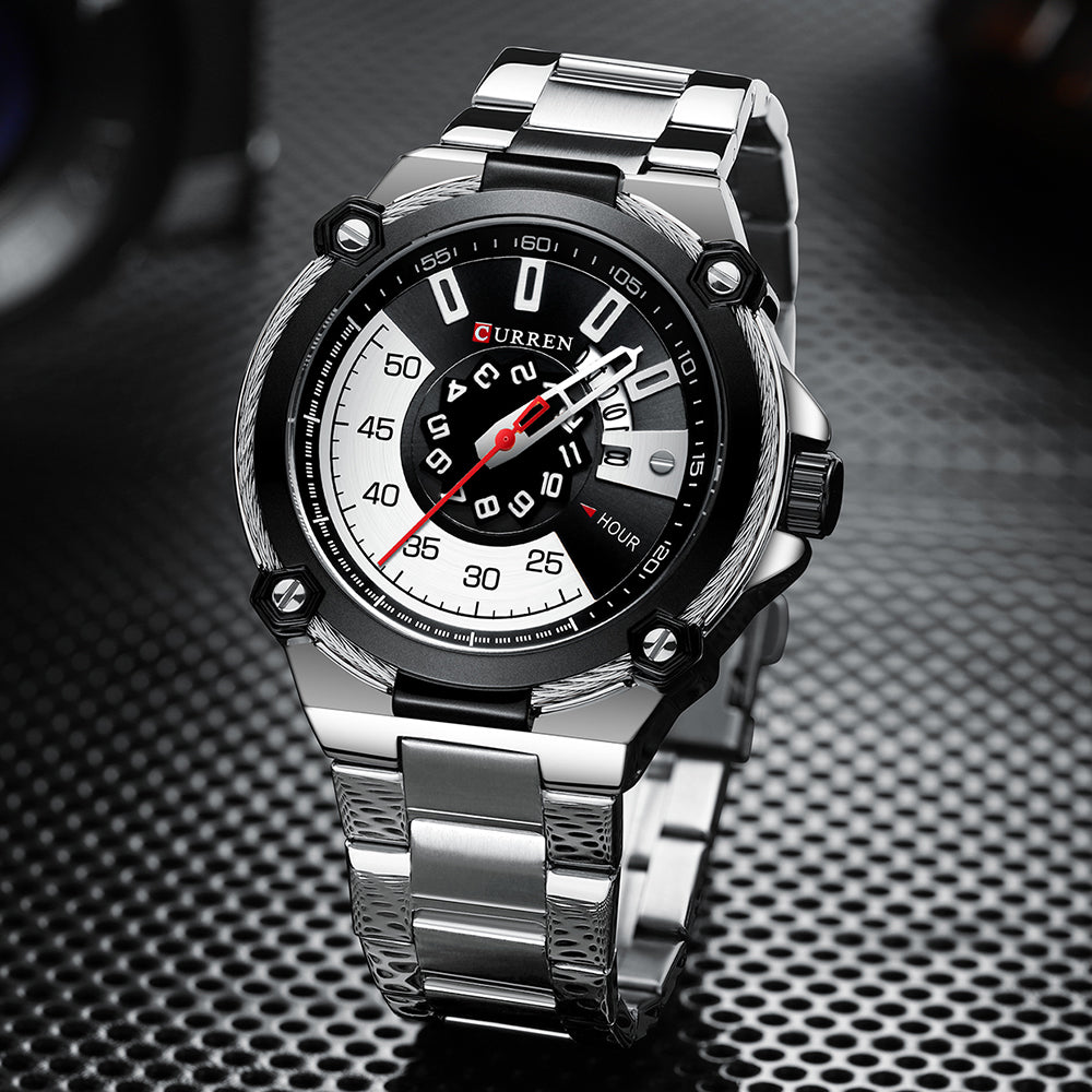 CURREN Men's Quartz Watch with Stainless Steel Band