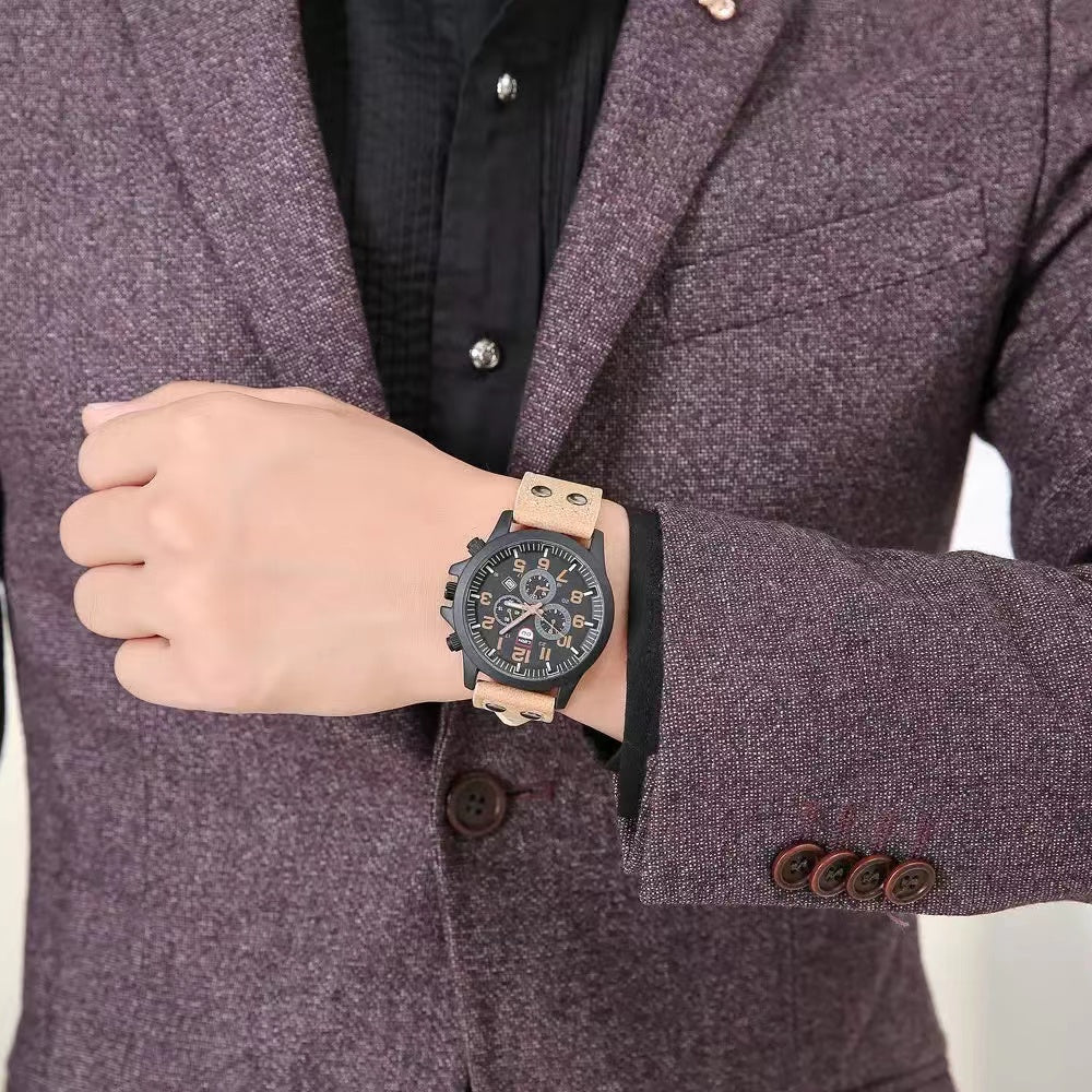 Casual Quartz Men's Sports Watch with Calendar