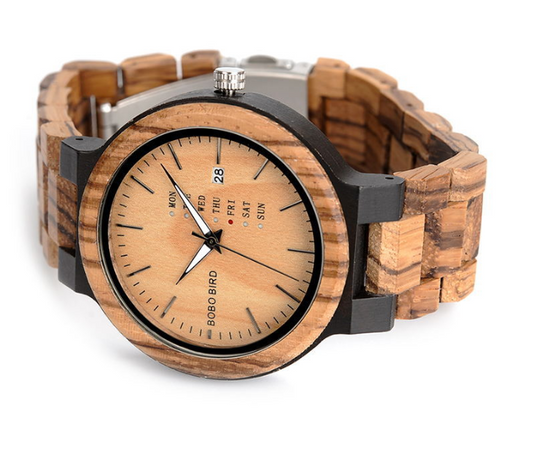 BOBOBIRD Men's Quartz Watch - Classic Two-Tone Wood