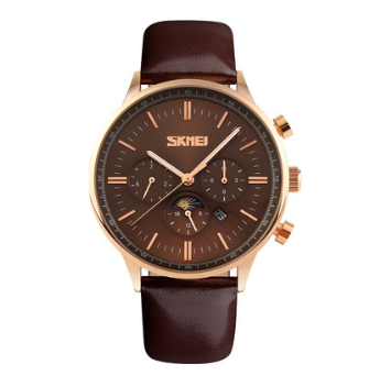 Waterproof Quartz Watch, Luxury Men's Three-Eye Watch