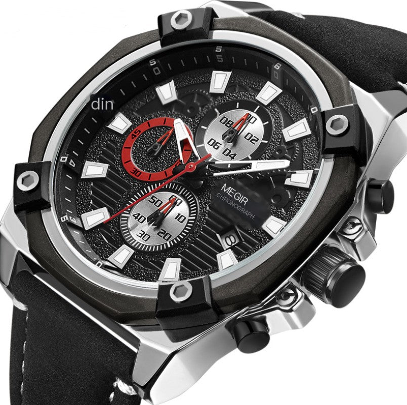MEGIR Men's Multi-Function Quartz Chronograph Watch