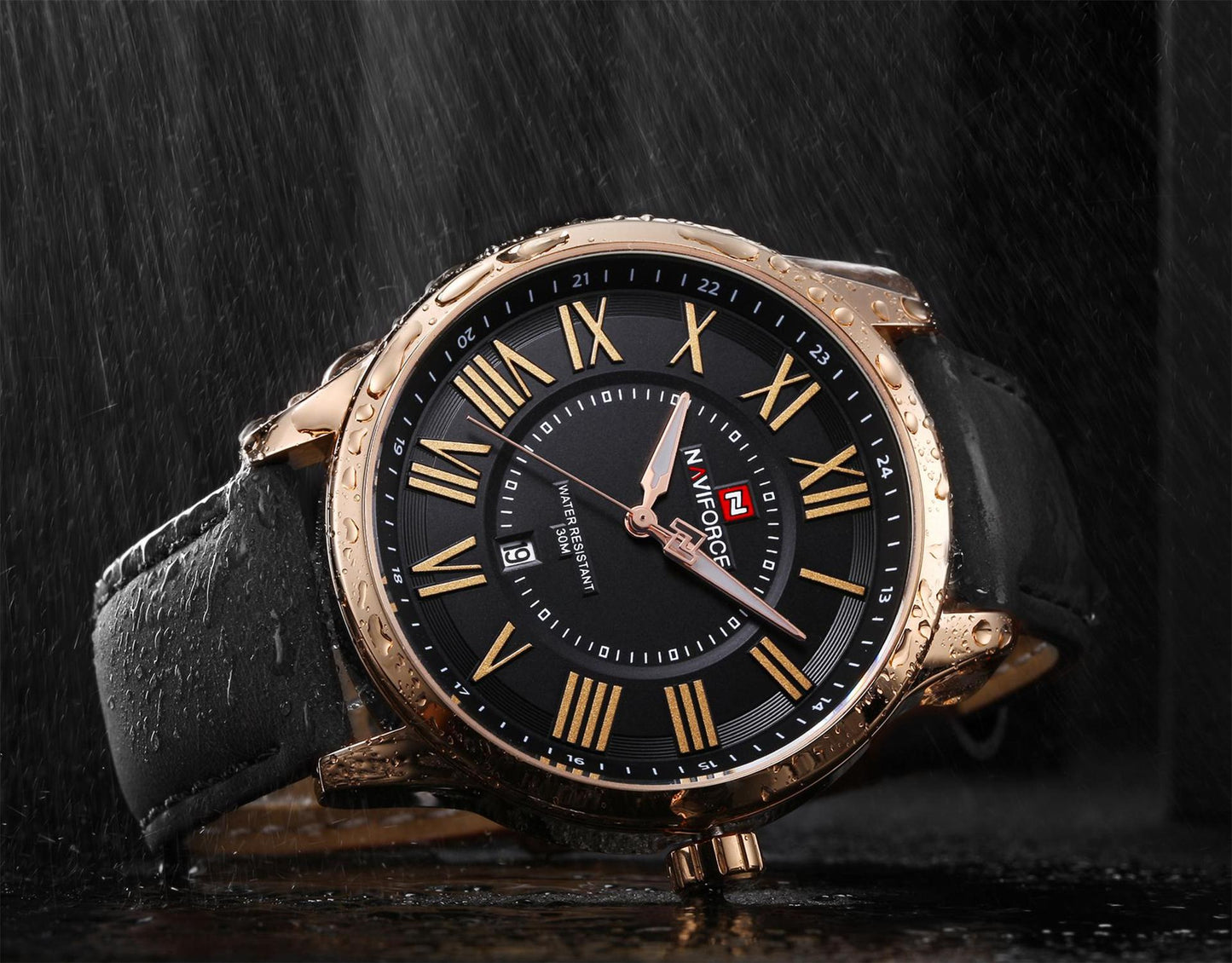 NAVIFORCE 9126 Men's Quartz Watch with Leather Strap