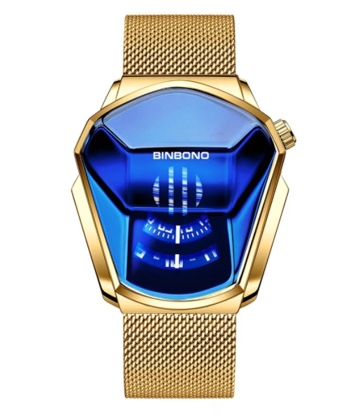 Luxury Waterproof Men's Quartz Watch with Geometric Design