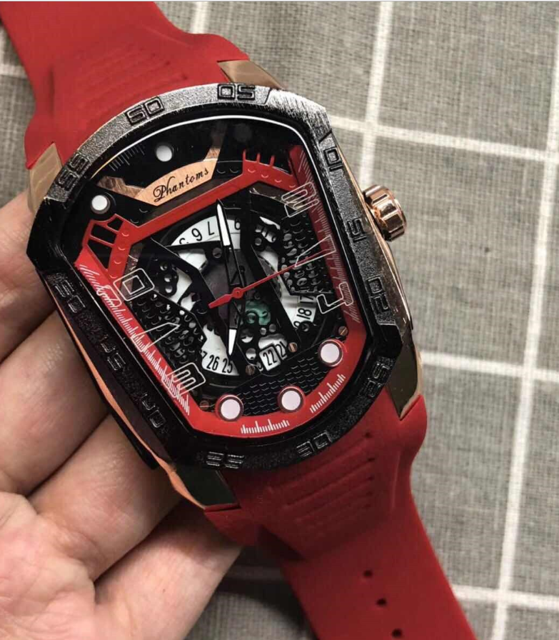 Men's Leather Quartz Watch with Adjustable Strap