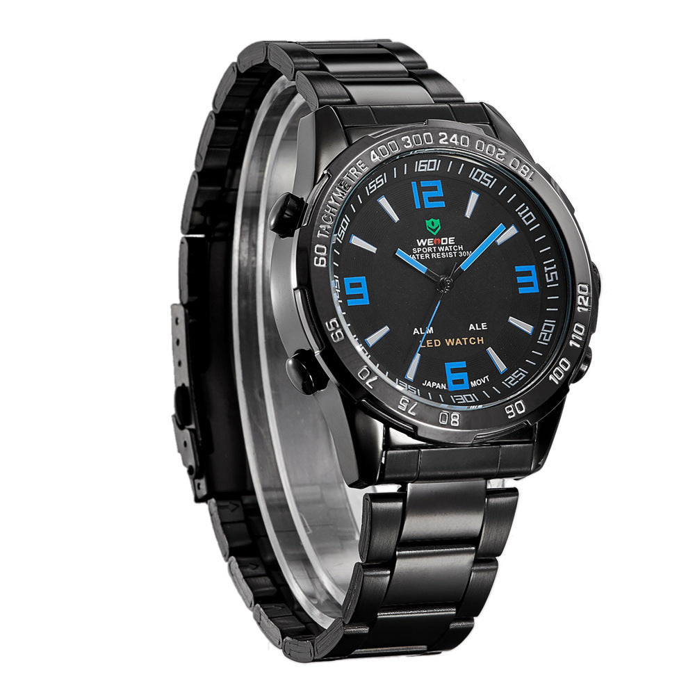 Men's Quartz Dual Display LED Watch