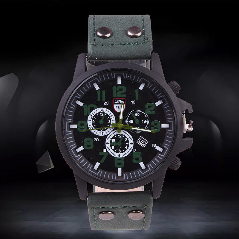 Fashionable Leather Men's Quartz Watch - Direct from Factory