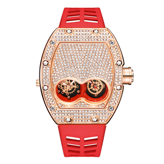 Fashion Diamond Men's Quartz Watch with Unique Style