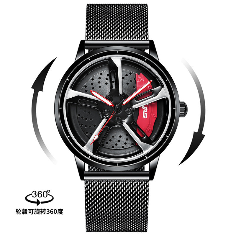 SVJ Men's Quartz Watch with 3D Hollow Design