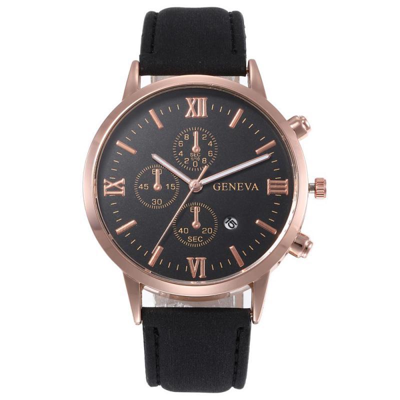 Geneva Men's Quartz Watch - Simple Style with Calendar